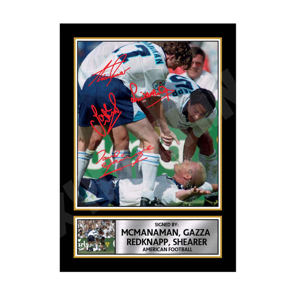 McMANAMAN REDKNAPP GAZZA SHEARER 2 Football Player Printed Signature Print