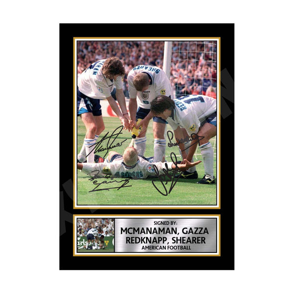 McMANAMAN REDKNAPP GAZZA SHEARER (1) Football Player Printed Signature Print