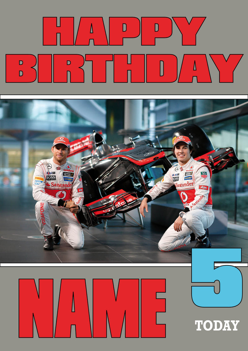 Personalised Mclaren F1 THEME INSPIRED PERSONALISED Kids Adult Birthday Card 6