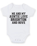 Me And My Auntie Love Brighton and hove TEXT STYLE Baby Grow Bodysuit