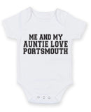 Me And My Auntie Love Portsmouth TEXT STYLE Baby Grow Bodysuit