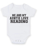 Me And My Auntie Love Reading TEXT STYLE Baby Grow Bodysuit