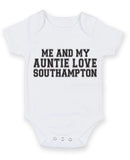 Me And My Auntie Love Southampton TEXT STYLE Baby Grow Bodysuit
