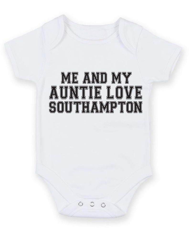 Me And My Auntie Love Southampton TEXT STYLE Baby Grow Bodysuit