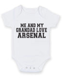 Me And My Grandad Love Arsenal TEXT STYLE Baby Grow Bodysuit