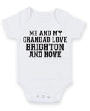 Me And My Grandad Love Brighton and hove TEXT STYLE Baby Grow Bodysuit