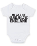 Me And My Grandad Love England TEXT STYLE Baby Grow Bodysuit