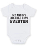 Me And My Grandad Love Everton TEXT STYLE Baby Grow Bodysuit