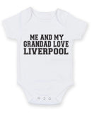 Me And My Grandad Love Liverpool TEXT STYLE Baby Grow Bodysuit