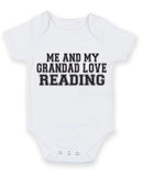 Me And My Grandad Love Reading TEXT STYLE Baby Grow Bodysuit