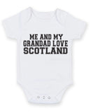 Me And My Grandad Love Scotland TEXT STYLE Baby Grow Bodysuit