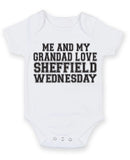 Me And My Grandad Love Sheffield Wednesday TEXT STYLE Baby Grow Bodysuit