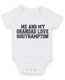Me And My Grandad Love Southampton TEXT STYLE Baby Grow Bodysuit