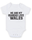 Me And My Grandad Love Wales TEXT STYLE Baby Grow Bodysuit