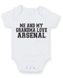 Me And My Grandma Love Arsenal TEXT STYLE Baby Grow Bodysuit