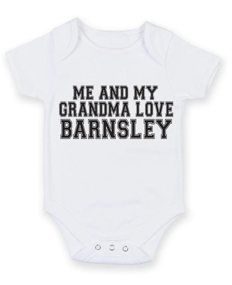 Me And My Grandma Love Barnsley TEXT STYLE Baby Grow Bodysuit