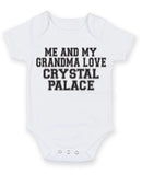 Me And My Grandma Love Crystal Palace TEXT STYLE Baby Grow Bodysuit