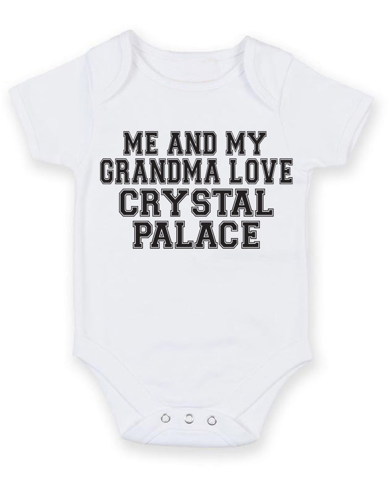 Me And My Grandma Love Crystal Palace TEXT STYLE Baby Grow Bodysuit