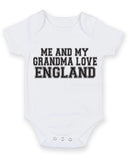 Me And My Grandma Love England TEXT STYLE Baby Grow Bodysuit