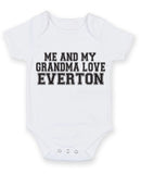 Me And My Grandma Love Everton TEXT STYLE Baby Grow Bodysuit