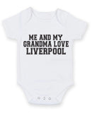 Me And My Grandma Love Liverpool TEXT STYLE Baby Grow Bodysuit