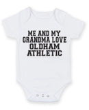 Me And My Grandma Love Oldham Athletic TEXT STYLE Baby Grow Bodysuit