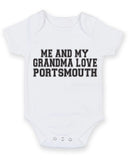 Me And My Grandma Love Portsmouth TEXT STYLE Baby Grow Bodysuit