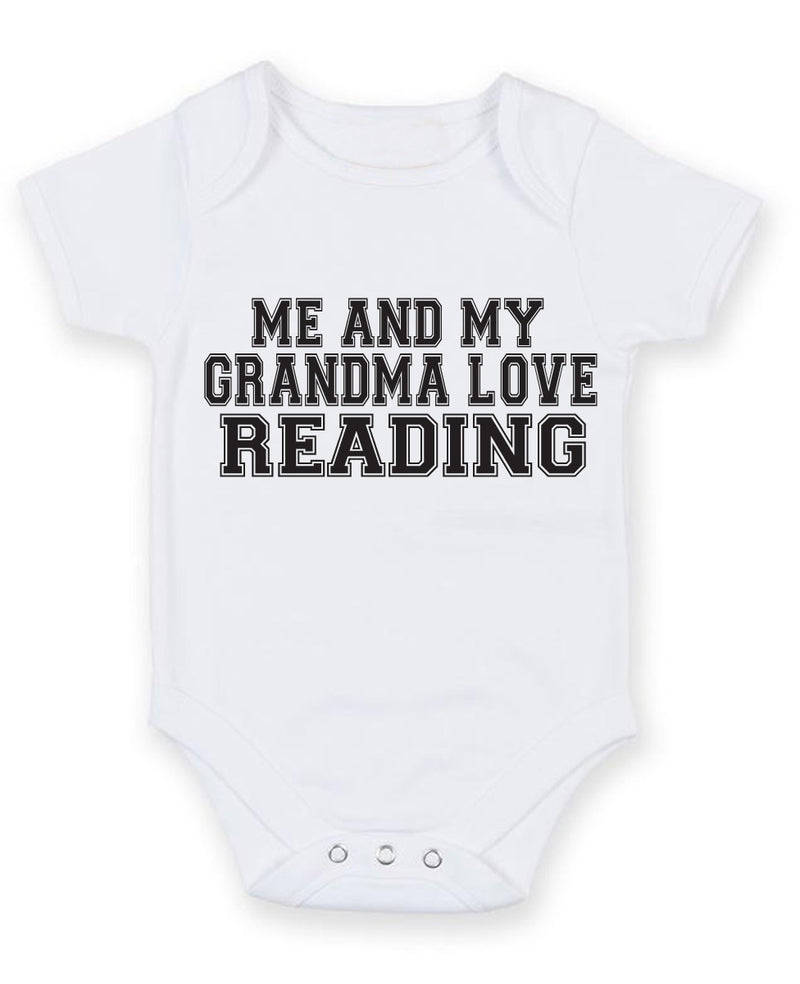 Me And My Grandma Love Reading TEXT STYLE Baby Grow Bodysuit