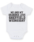 Me And My Grandma Love Sheffield Wednesday TEXT STYLE Baby Grow Bodysuit