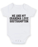 Me And My Grandma Love Southampton TEXT STYLE Baby Grow Bodysuit