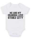 Me And My Grandma Love Stoke City TEXT STYLE Baby Grow Bodysuit