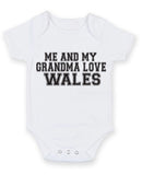 Me And My Grandma Love Wales TEXT STYLE Baby Grow Bodysuit