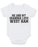 Me And My Grandma Love West Ham TEXT STYLE Baby Grow Bodysuit