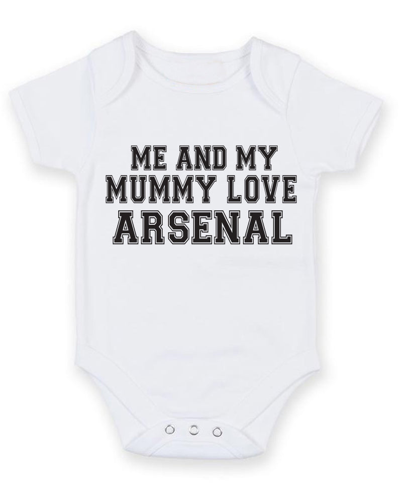 Me And My Mummy Love Arsenal TEXT STYLE Baby Grow Bodysuit