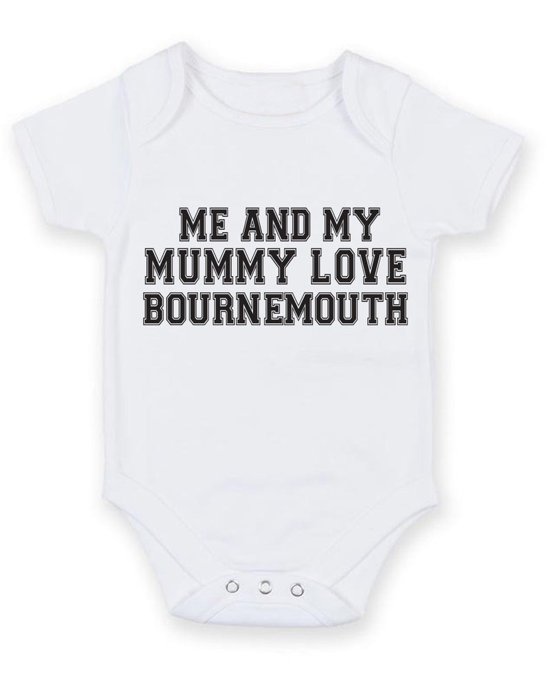 Me And My Mummy Love Bournemouth TEXT STYLE Baby Grow Bodysuit
