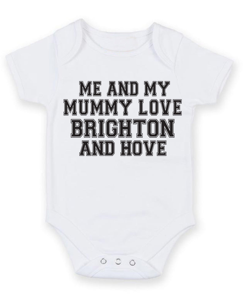 Me And My Mummy Love Brighton and hove TEXT STYLE Baby Grow Bodysuit