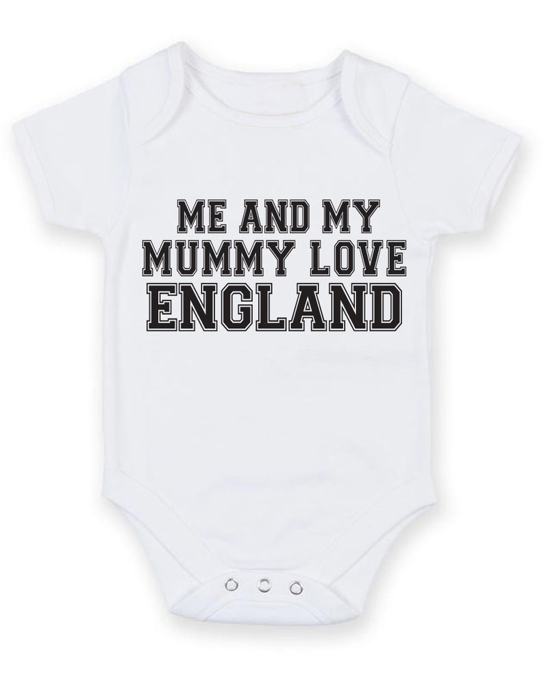 Me And My Mummy Love England TEXT STYLE Baby Grow Bodysuit