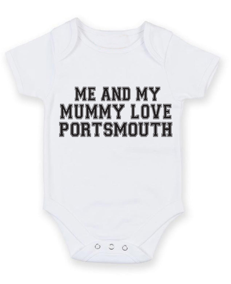 Me And My Mummy Love Portsmouth TEXT STYLE Baby Grow Bodysuit
