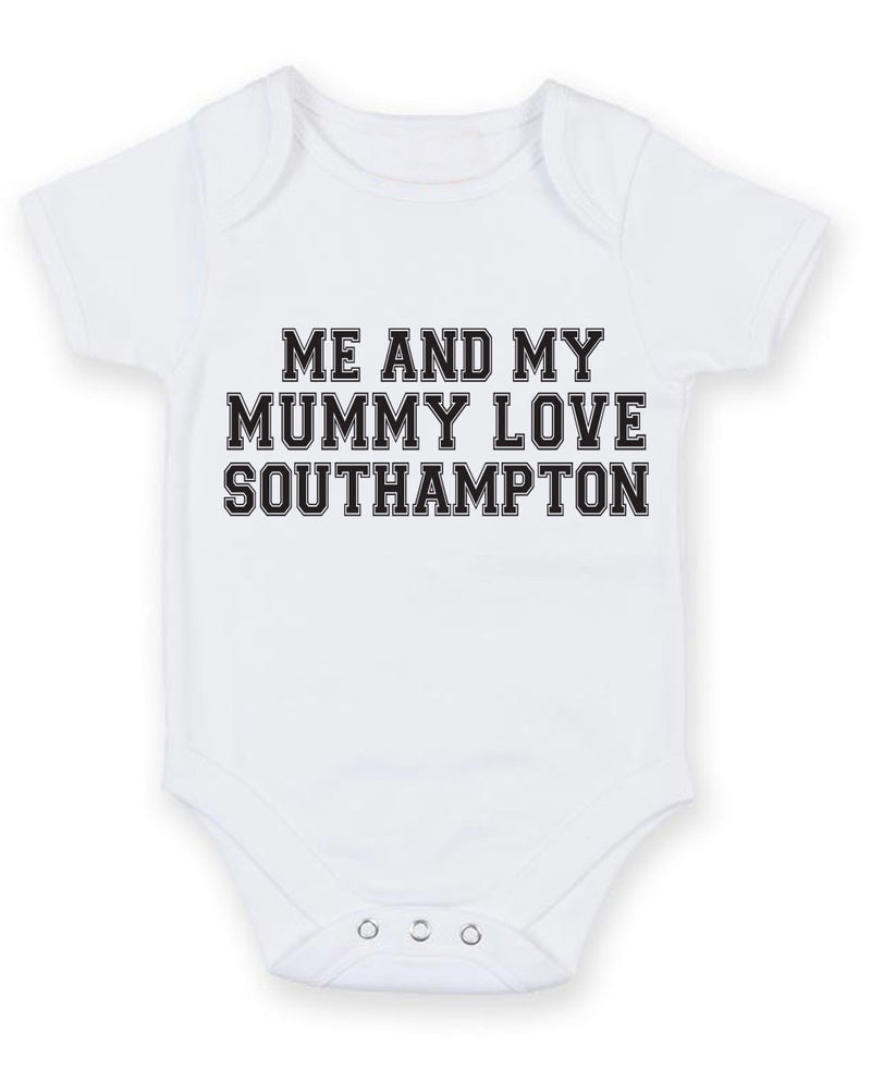 Me And My Mummy Love Southampton TEXT STYLE Baby Grow Bodysuit