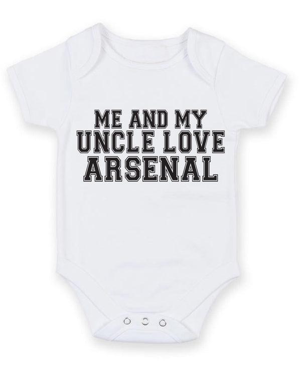 Me And My Uncle Love Arsenal TEXT STYLE Baby Grow Bodysuit