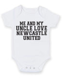 Me And My Uncle Love Newcastle United TEXT STYLE Baby Grow Bodysuit