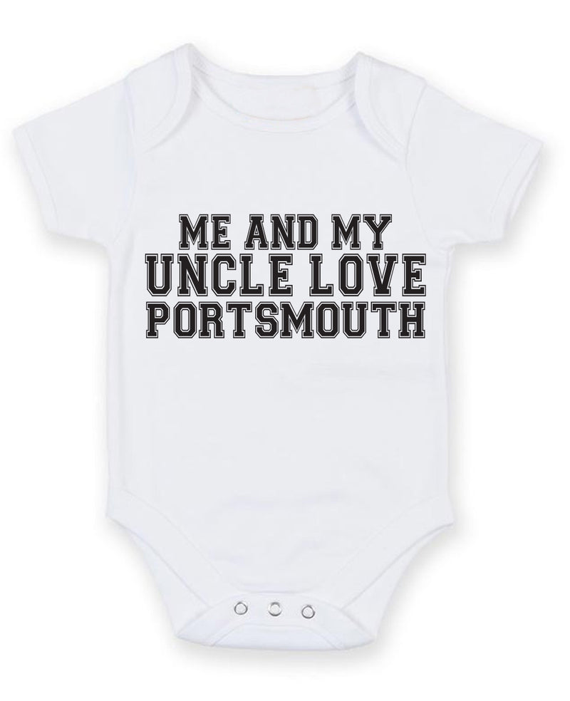 Me And My Uncle Love Portsmouth TEXT STYLE Baby Grow Bodysuit