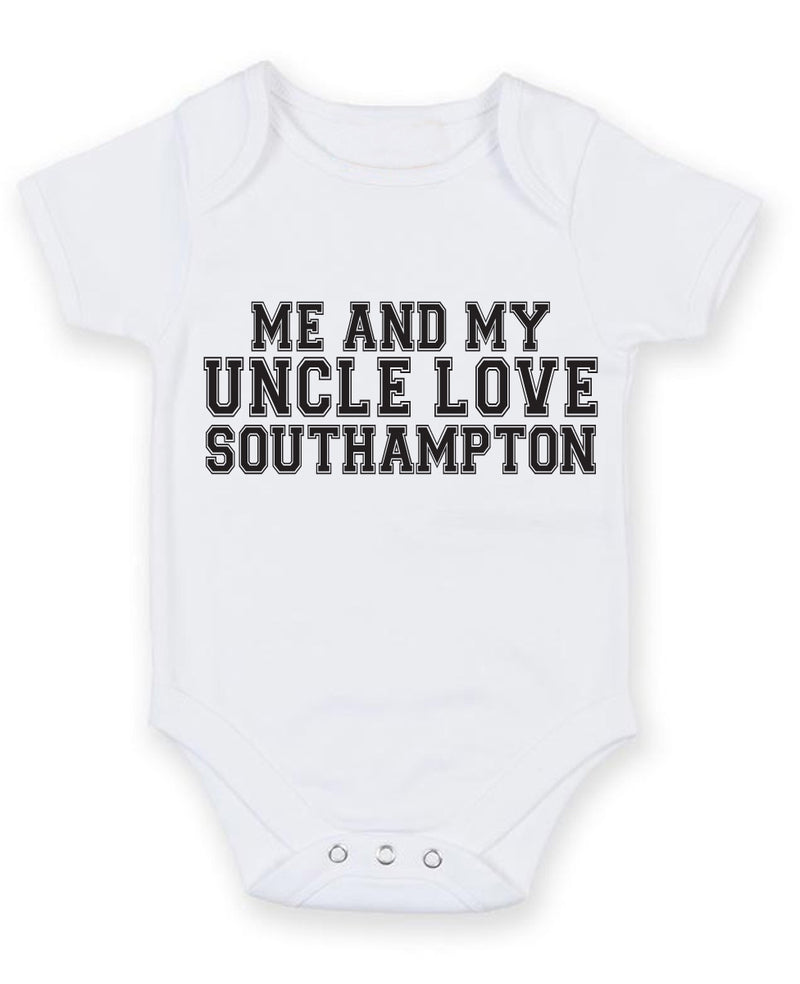 Me And My Uncle Love Southampton TEXT STYLE Baby Grow Bodysuit