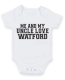 Me And My Uncle Love Watford TEXT STYLE Baby Grow Bodysuit