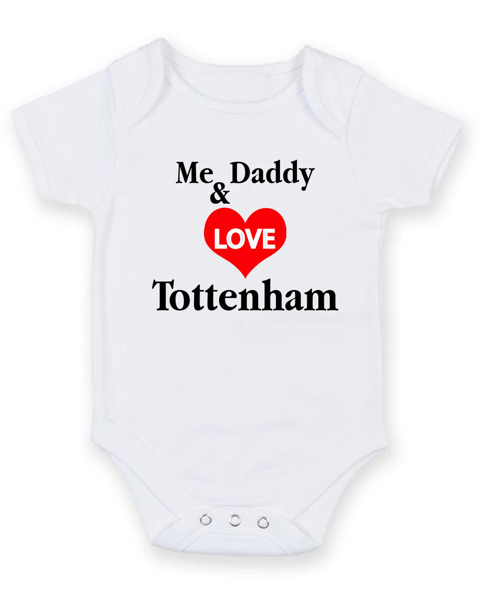 Me And Daddy Love Tettenham Personalised Baby Boy Girl Unisex Short Sleeve Bodysuit – Me And Daddy Love Tettenham Personalised Baby Boy Girl Unisex Short Sleeve