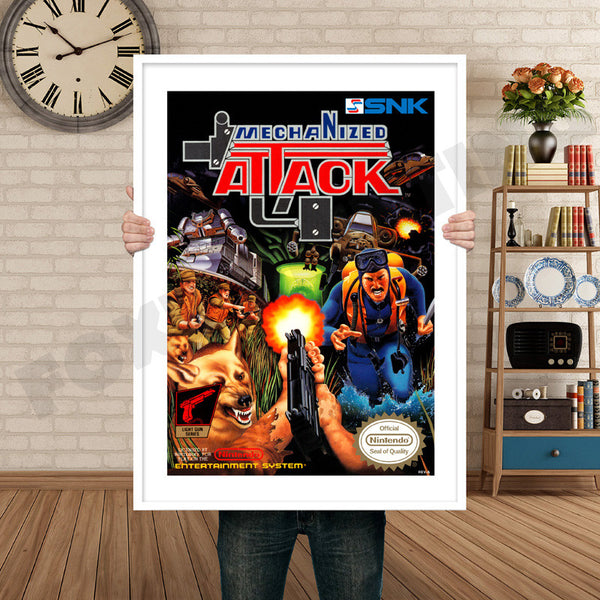 Mechanized Attack Retro Game Inspired Theme Nintendo NES Gaming