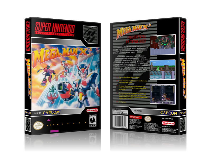 Mega Man X3 Replacement SNES REPLACEMENT Game Case Or Cover