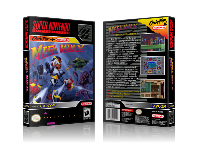 Mega Man X Replacement SNES REPLACEMENT Game Case Or Cover