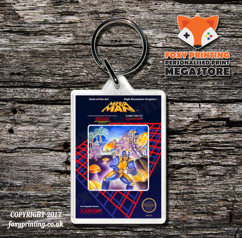 Mechanized Attack Retro NES Game Cover Art Gaming Keyring