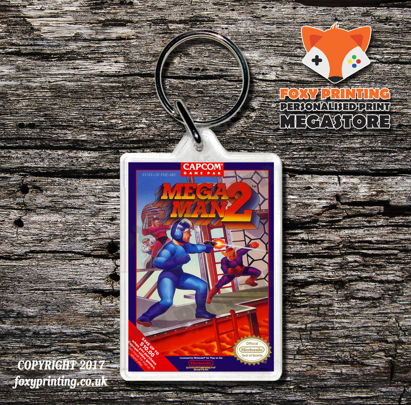 Mega Man 1 Retro NES Game Cover Art Gaming Keyring